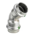 Прес коляно 45° от неръждаема стомана Sanpress INOX