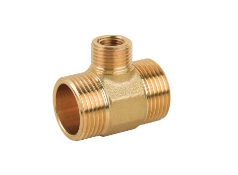 Нипел с комбиниран извод 1/2"М х 1/4"Ж жълт месинг