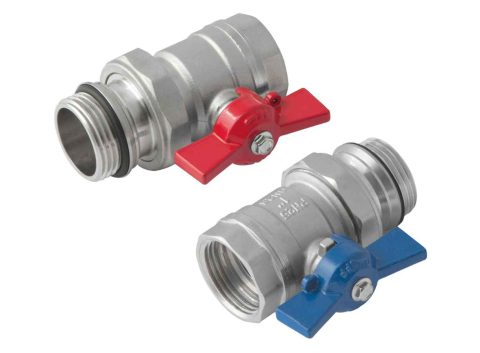 Сферични кранове комплект 2бр с холендър прави 1″ KAN-Therm