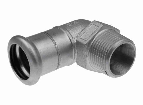 Прес коляно с външна резба неръждаема стомана KAN THERM INOX