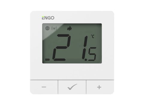ENGO Термостат бял цифров Smart безжичен със ZigBee комуникация захранване батерия работи и с ETRV