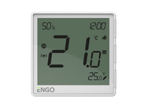 ENGO Термостат бял цифров Smart жичен със ZigBee комуникация измерва и влажност захранване 230V вградено реле ON-OFF