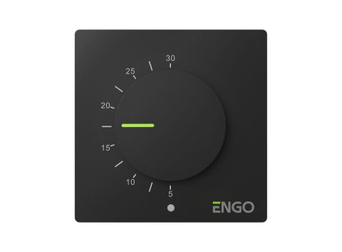 ENGO Термостат електронен жичен черен захранване 230V за подово отопление/ охлаждане