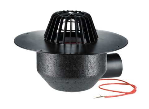 HL64.1F/1 Воронка странично оттичане ф110, с фланец за мембрани от TPO/FPO, нагревател 220V (10-30 Wat)