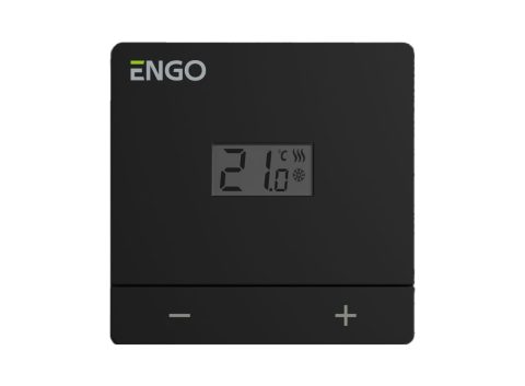 ENGO Термостат електронен жичен черен захранване 230V за подово отопление/охлаждане