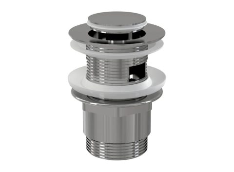 ALCA Витло за сифон месинг ниско CLICK-CLACK с преливник 11/4″ малък пуш хром A39