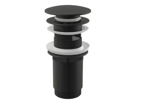 ALCA Витло за сифон месинг изваждащ CLICK-CLACK с преливник 11/4″ черен мат A392Black