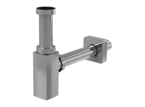 Alca Сифон за мивка месинг бутилков 11/4″ ф32мм квадратен розетка хром DESIGN A401
