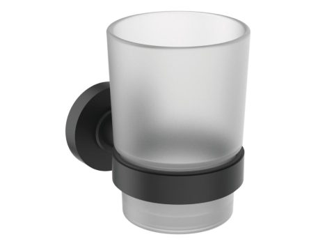 IDEAL STANDARD IOM Държач със стъклена чаша за баня черен A9120XG