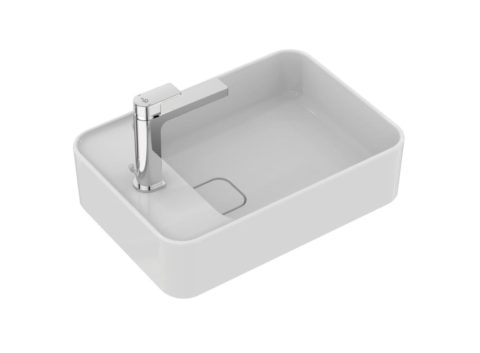 IDEAL STANDARD STRADA 2 Мивка за баня 500х350х130мм реверсивна за стенен монтаж или върху плот с отвор за смесител T296401