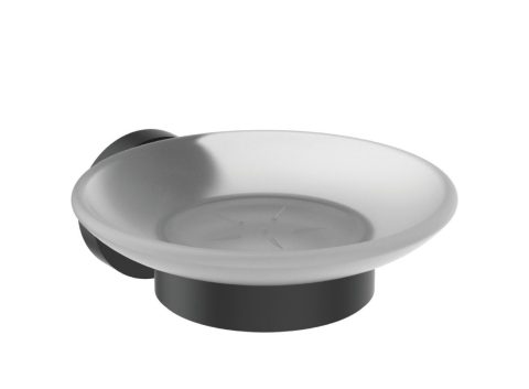 IDEAL STANDARD IOM Държач със стъклена сапуниера за баня черен мат A9122XG