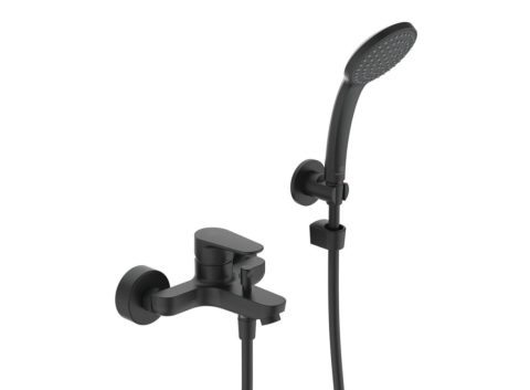 IDEAL STANDARD CERAFINE O Смесител за стенен за вана и душ с окачване и ръчен душ черен мат BC706XG