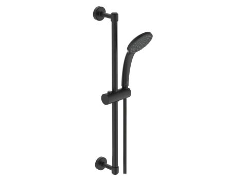 IDEAL STANDARD IDEALRAIN SOFT Тръбно окачване 600мм с държач ръчен душ с 1 струя и шлаух 1750мм черен BD142XG