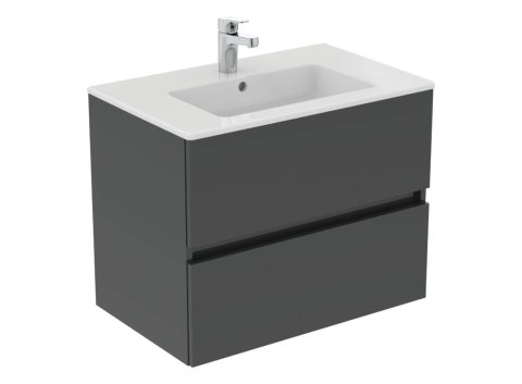 IDEAL STANDARD EUROVIT Шкаф за мивка 710x450x565мм с 2 чекмеджета с меламиново покритие сив гланц R0261TI