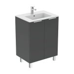Ideal Standard Eurovit+ Шкаф за баня 600х440х840мм с 2 вратички с меламиново покритие сив гланц R0258TI