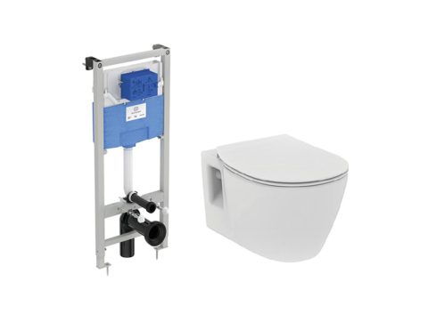Ideal Standard ProSys 120P Connect Структура за вграждане с конзолна тоалетна чиния 545х365мм седалка и капак с плавно затваряне R052601