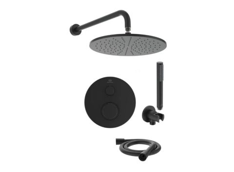 IDEAL STANDARD CERATHERM T100 Термостатен смесител за вграждане за вана/душ с тяло комплект с аксесоари черен мат A7573XG