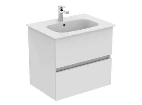 IDEAL STANDARD EUROVIT Шкаф за мивка 640x460x645мм с 2 чекмеджета с меламиново покритие бял гланц R0259WG
