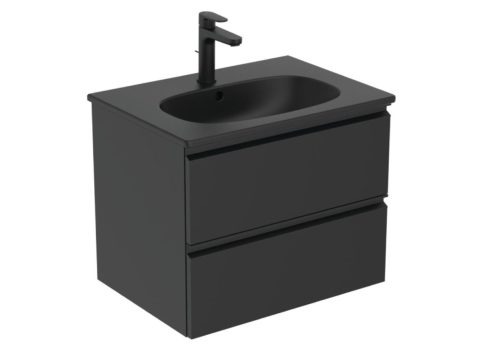 IDEAL STANDARD TESI Шкаф с мивка 600х440х490мм с 2 чекмеджета черен мат T0050ZT/T3510V3